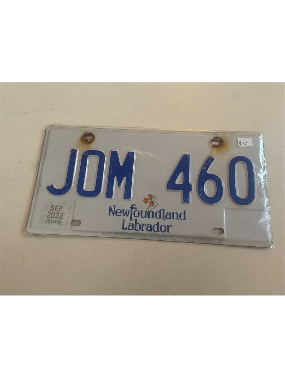 Newfoundland License Plate (Expired) Labrador Canada JOM 460 2022